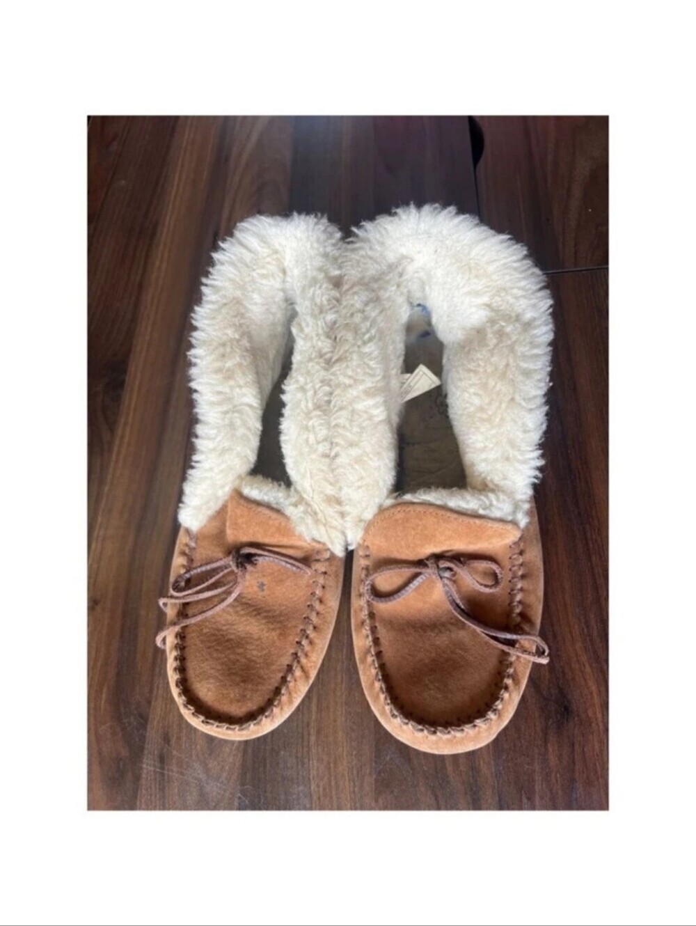 Cozy Suede Moccasin Slippers with Sherpa Lining - Tan Uggs